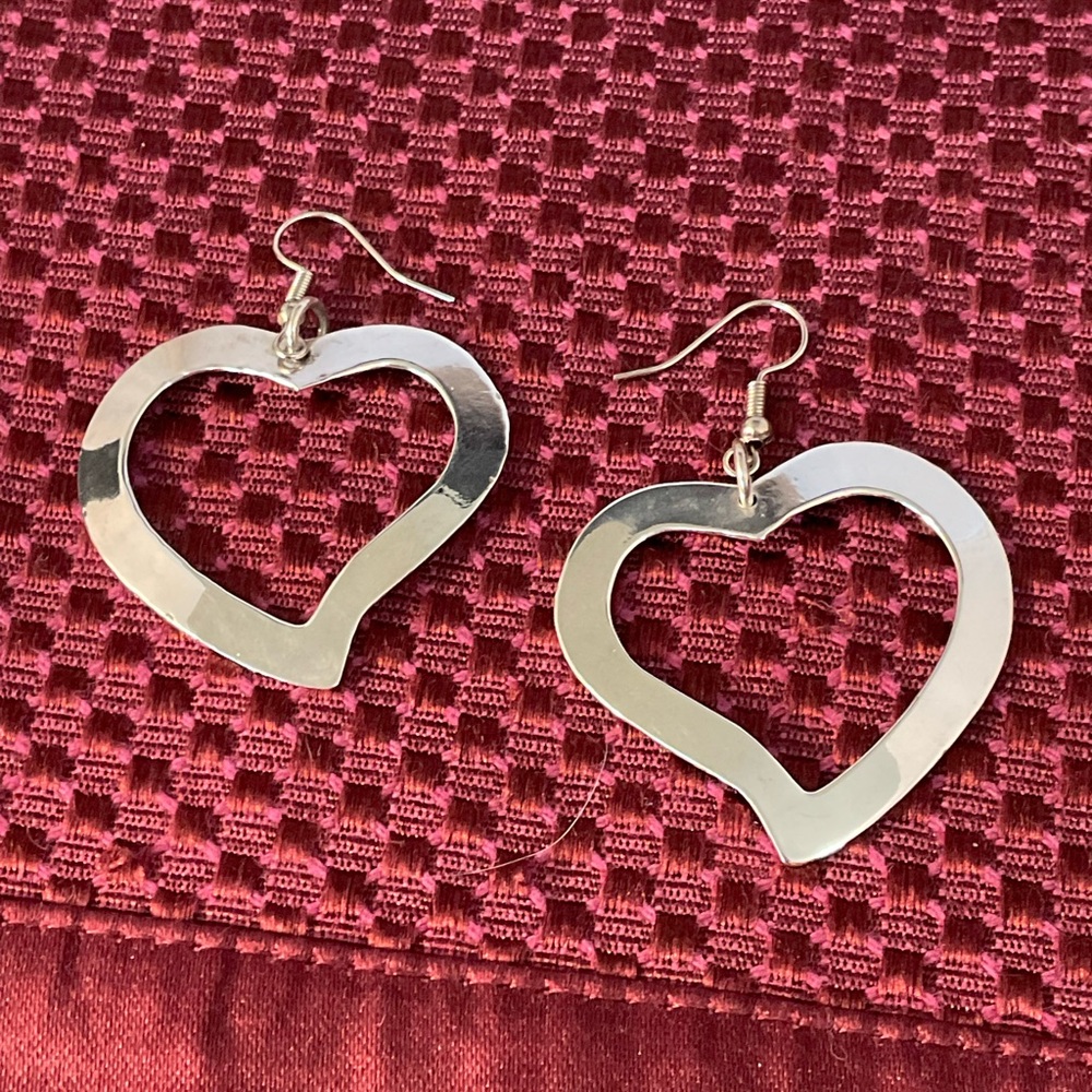 Sterling Silver Heart Earrings Dangle - image 4